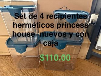 Recipientes herméticos set de 4 👉 princess house todo nuevo y con caja 📦