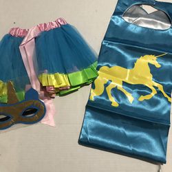 Unicorn Tutu Outfit  Skirt Mask and Cape 