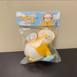 Cute Doke Duck Raincoat Plush Keychain Mascot