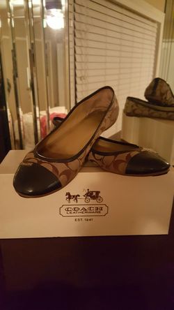 COACH BLUE/BROWN FLATS