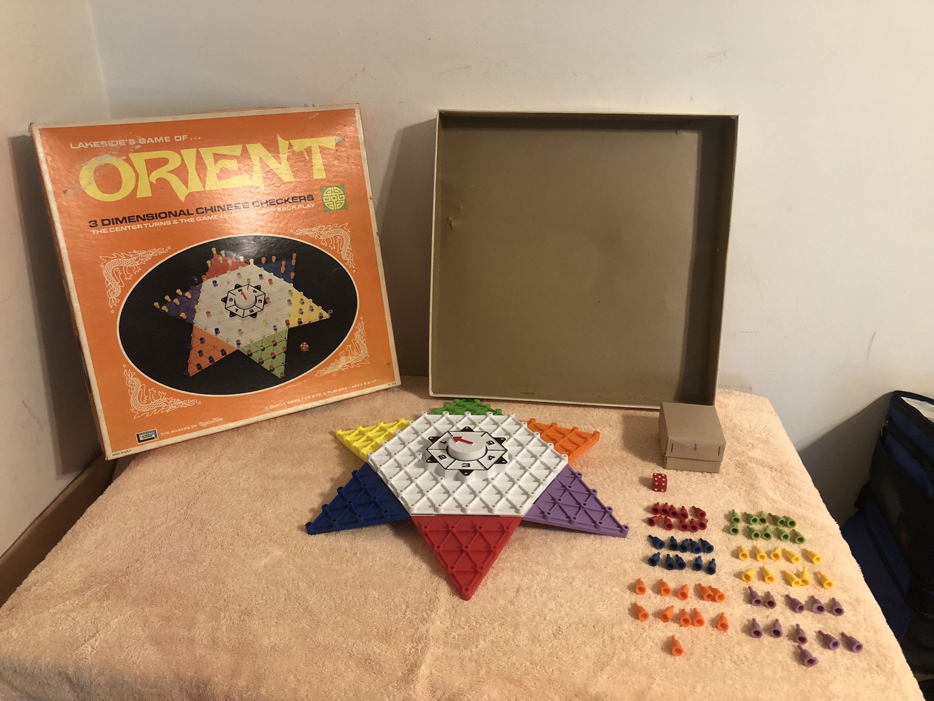 Vintage 1972 Lakeside Orient 3 Dimensional Chinese Checkers #8323 Complete