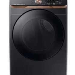 Samsung - 5.0 Cu. Ft. High-Efficiency Stackable Smart Front Load Washer with Steam and 7.5 Cu. Ft. Stackable Smart Gas Dryer with Stea - Brushed Black