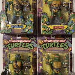 Playmates TMNT Teenage Mutant Ninja Turtles Set Classic Collection 1989 Original Cartoon Series Donatello Leonardo Raphael Michelangelo Mint Set