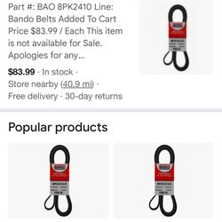 Napa Micro V Belt 8pk2410 8 Rib 