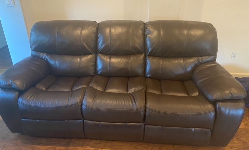 Leather Recliner 3 Seater - Used 2 Year