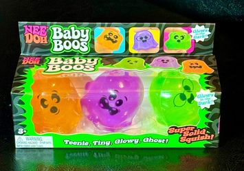 Nee Doh Baby Boos Glow in the Dark Squish Toy Green/Purple/Orange Halloween