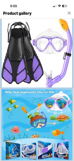 Kids Snorkel Set with Mask and Fins