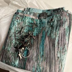 brand new shower curtain & hooks
