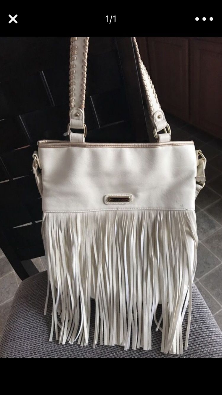 White fringed pocketbook