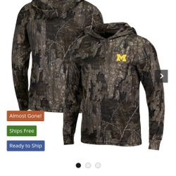 Michigan Wolverines Camo Long Sleeve Hoodie Tee