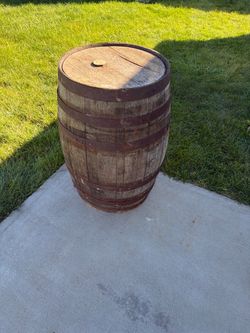 2 Rustic Oak Wood Whiskey Barrel