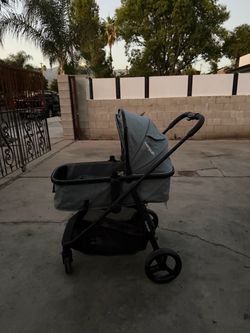 Mompush Wiz 2-in-1 Bassinet Stroller Reversible Seat, One-Hand Fold, Sage
