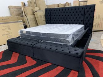 New In Box King Bed Frame With Mattress (Read Description Below)