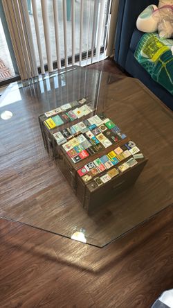Large Octagonal Beveled Glass Table Top