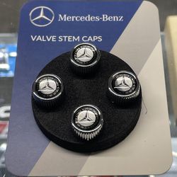 Mercedes-Benz Premium Metal Valve Stem Cap Covers Universal Fitment 