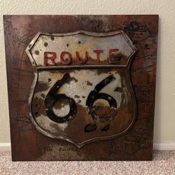 Route 66 Rustic Metal Wall Art