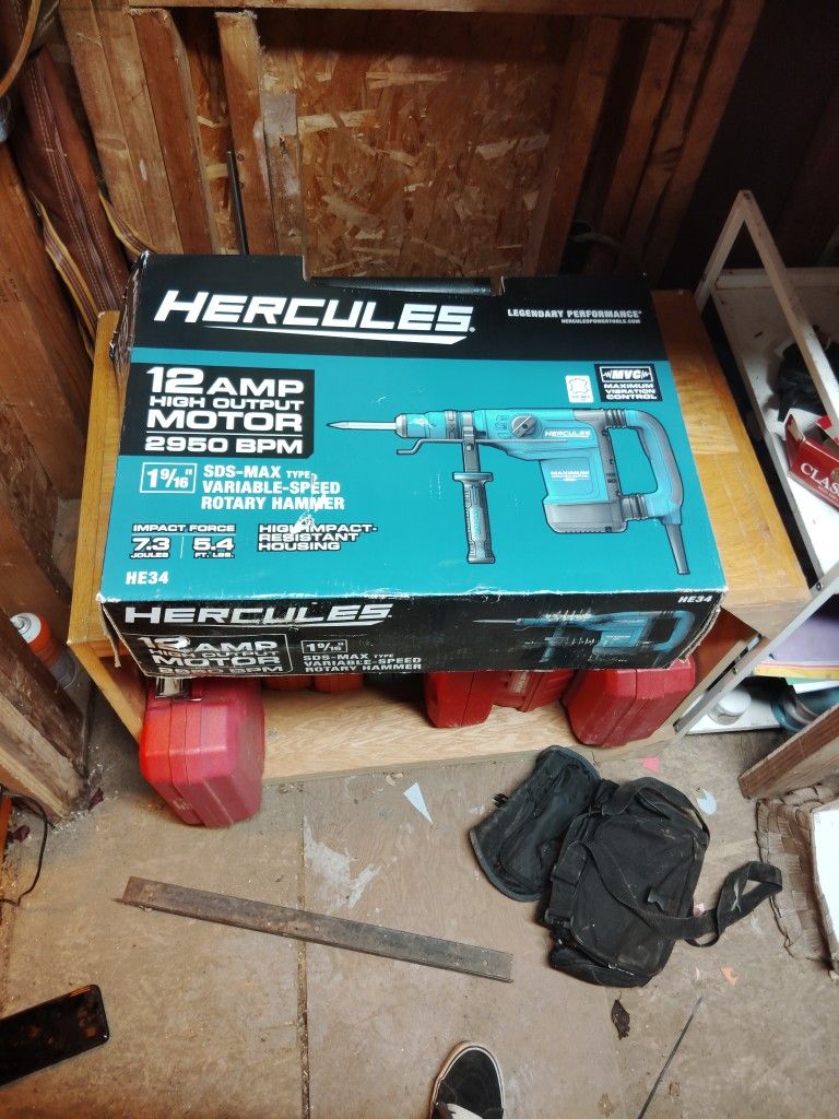 Hercules 12 Amp 1-9/16 in. Sds-max Type Variable-speed Rotary Hammer with Maximu