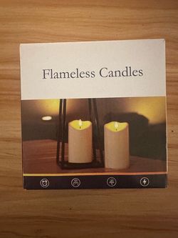 Set of 2 Flameless LED Pillar Candles with Box-$5