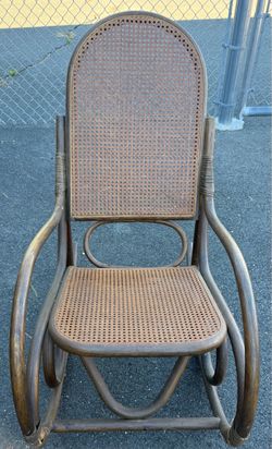 Vintage Bentwood Cane Rocking Chair 39H x 24W x 30Dp