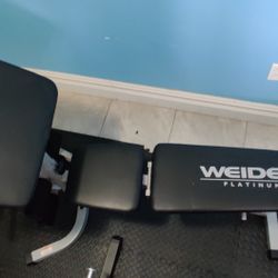 Weider Platinum Adjustable Weight Bench and Preacher Pad, Leg Developer, Curl Yoke