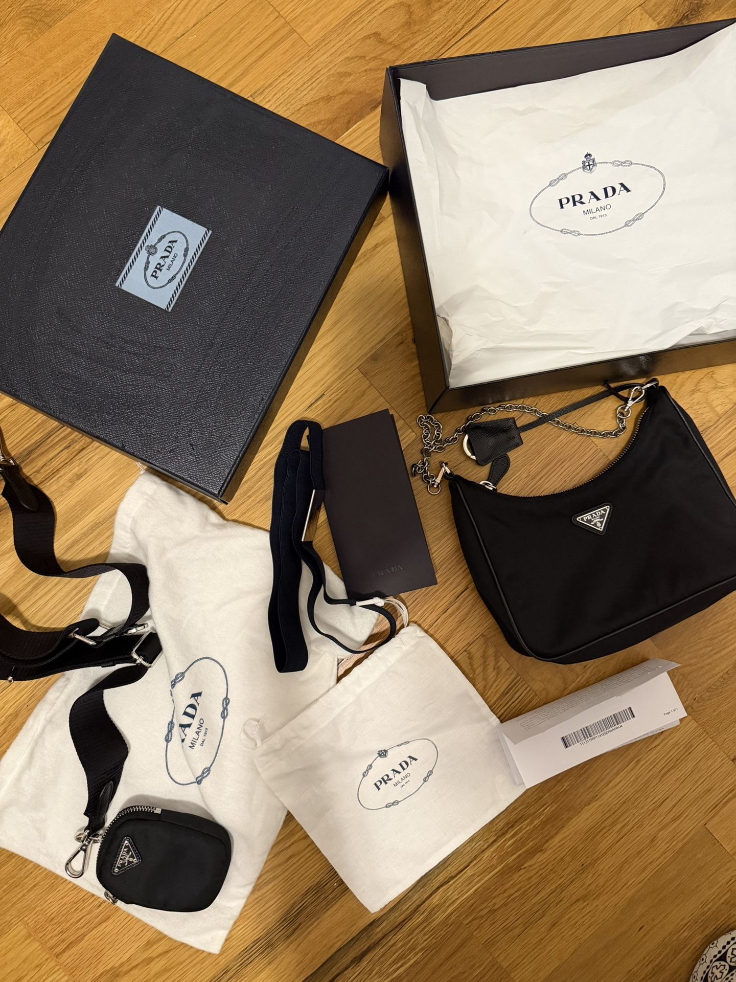 PRADA Re-Edition 2005 Nylon Shoulder Bag, Mini Prada Pouch