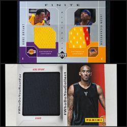 2 Kobe Bryant Player Worn Jersey Patch Cards For 240 (Read Description For Details)