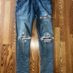 Blue MA Quad Plaid MX1 Jeans