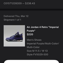 Jordan 4 retro Imperial Purple