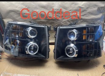 Oh123 Fit 07-13 Chevrolet Silverado Halo Headlight Lamp Pair 