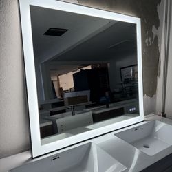 Led Mirror Has A Back Frame 38x38