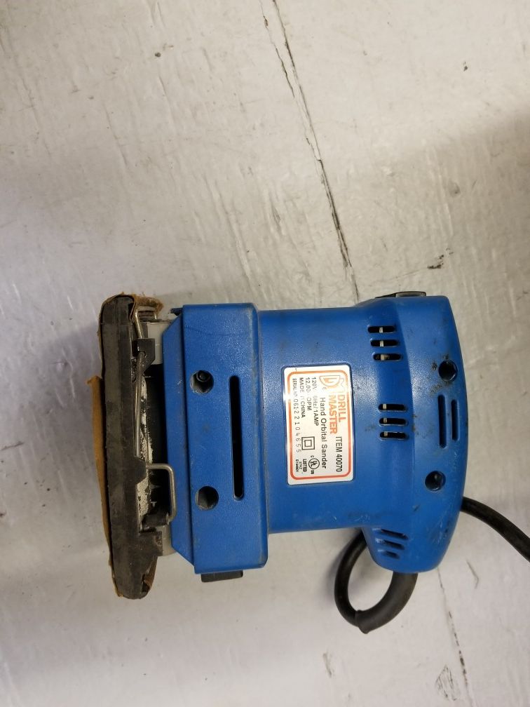 BLUE DRILL MASTER 40070 HAND ORBITAL SANDER 12K OPM 120V 60HZ 1AMP