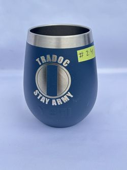 #24 YETI Rambler 10 oz Wine Tumbler Blue CLEAN - EXCELLENT