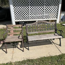 Park Bench and Chair