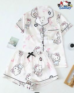 Brand New Hello Kitty Pj Silky Short Set
