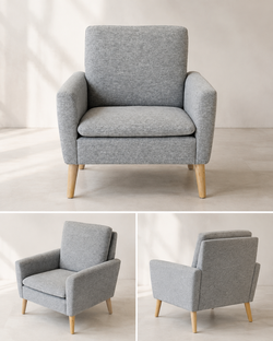 Modern Gray Accent Armchair