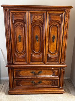 Dresser and Dresser  Armoire Solid Oak Wood