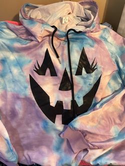 Tie-Dye Halloween Jack-O-Lantern Hoodie XL