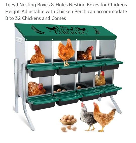 Tgeyd Chicken Nesting Box 8-Holes