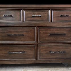 Wooden Dresser with Seven Drawers