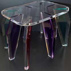 Muniz Lucite Coffee Table 1999 / Rainbow Prism Lucite / Sculptural Design/Signed