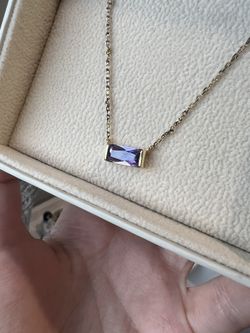 IceLink Amethyst Crystal Dainty Gold Necklace