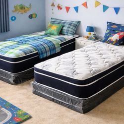 Twin pillowtop mattress and box spring new