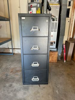 Korden Legal Sized 4 Drawer Fire proof File Cabinet, Black