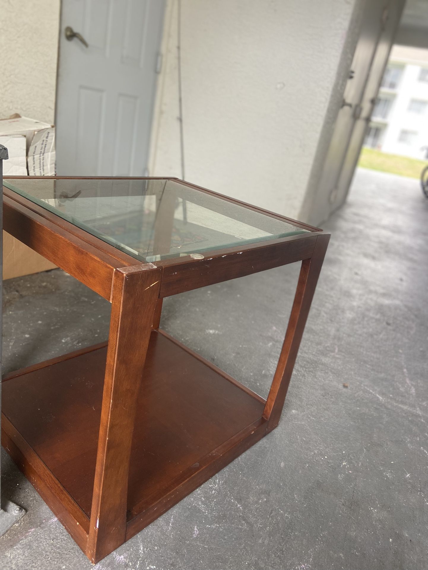 Wooden Glass Table