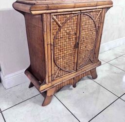 MID-CENTURY BAMBOO CABINET