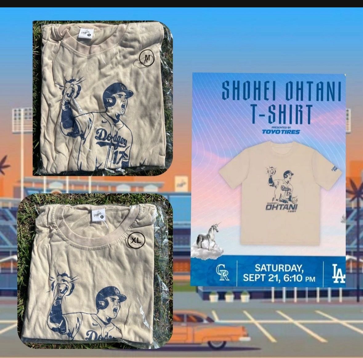 2024 Shohei Ohtani Med Or Xl Shirt LA Dodgers 9/21/24 SGA