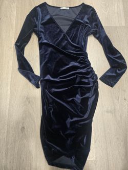 Like new navy blue velvet dress size small