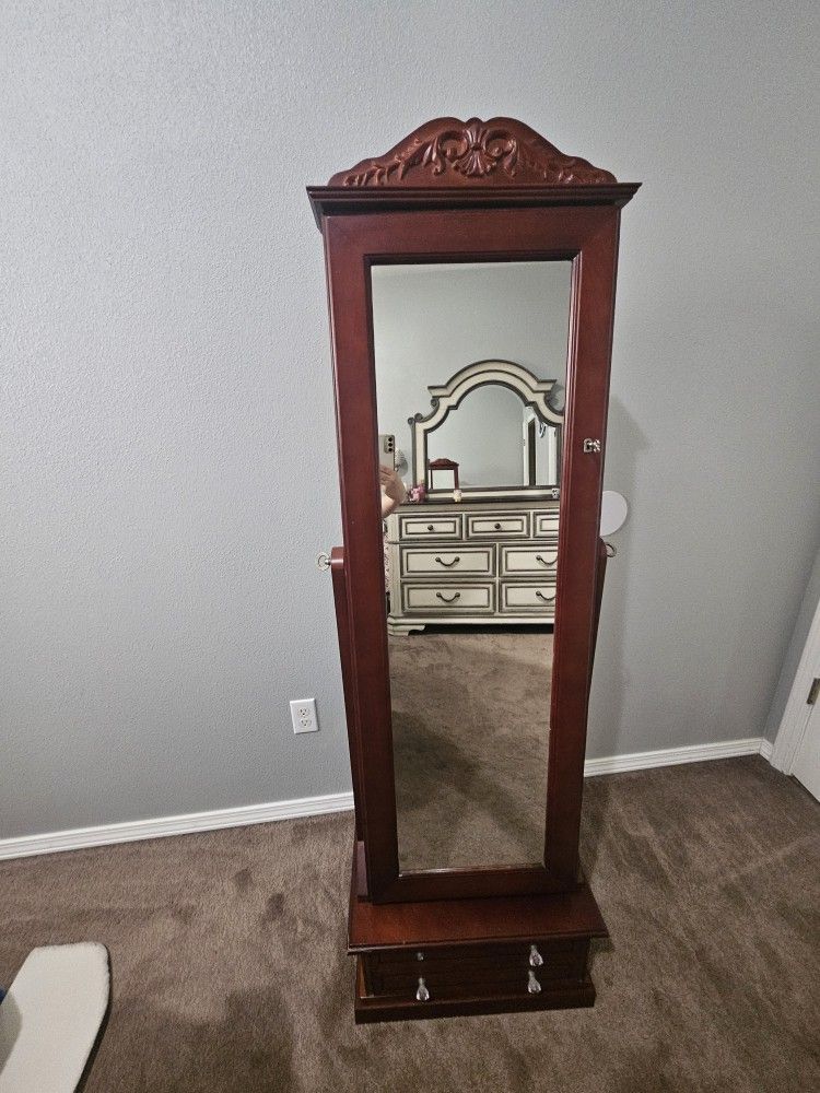 Full Size Mirror, Jewelry Armoire 