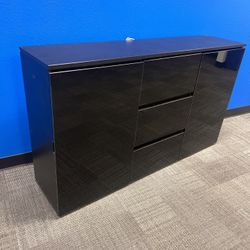 Black Credenza With LED Lights 