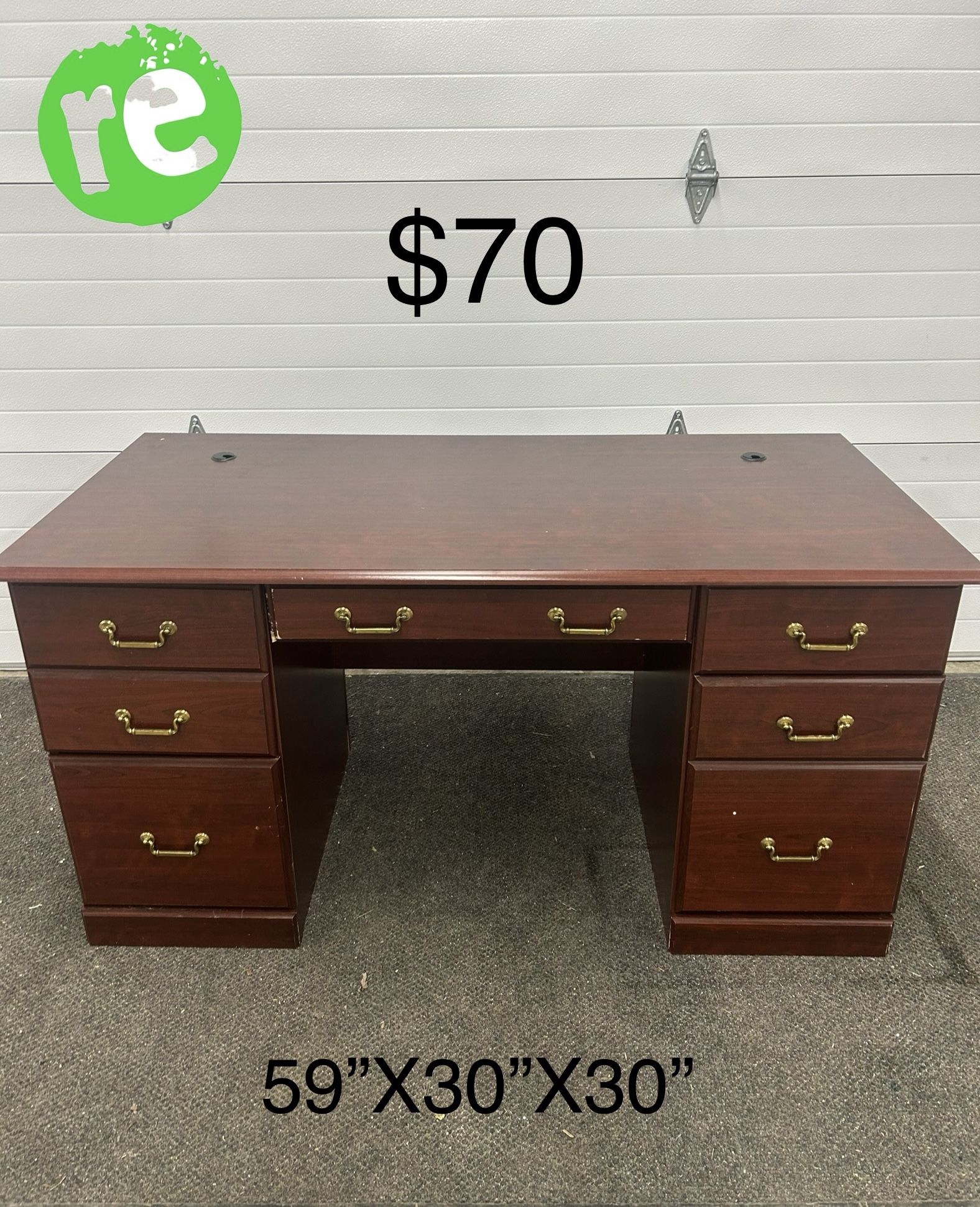 Wood Executive Double Pedestal Desk